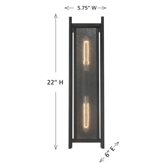 Jacobs Two Light Outdoor Wall Lantern in Matte Black