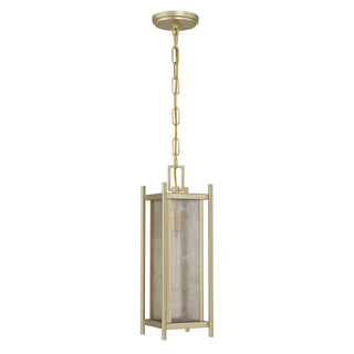 Jacobs One Light Outdoor Hanging Lantern in Serene Brass