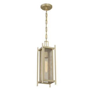 Jacobs One Light Outdoor Hanging Lantern in Serene Brass