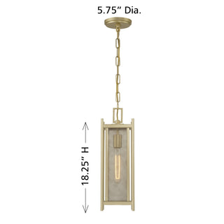 Jacobs One Light Outdoor Hanging Lantern in Serene Brass