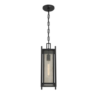 Jacobs One Light Outdoor Hanging Lantern in Matte Black
