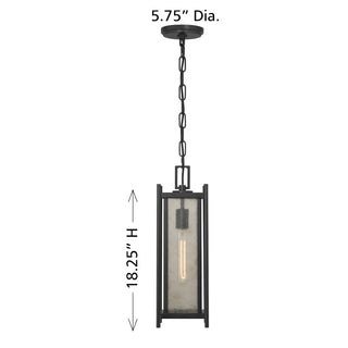 Jacobs One Light Outdoor Hanging Lantern in Matte Black