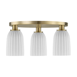Baldwin Three Light Flush Mount in Noble Brass