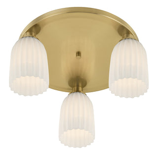 Baldwin Three Light Flush Mount in Noble Brass