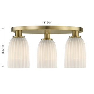 Baldwin Three Light Flush Mount in Noble Brass