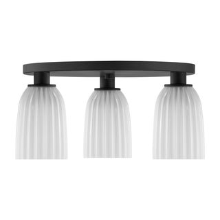 Baldwin Three Light Flush Mount in Matte Black
