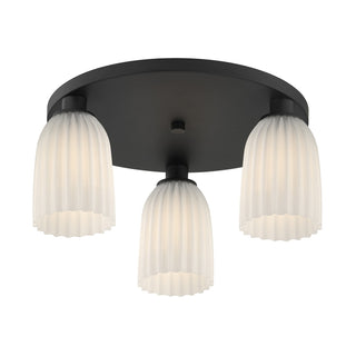 Baldwin Three Light Flush Mount in Matte Black