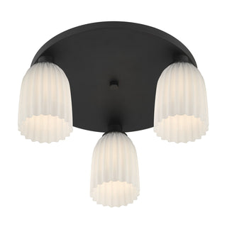 Baldwin Three Light Flush Mount in Matte Black