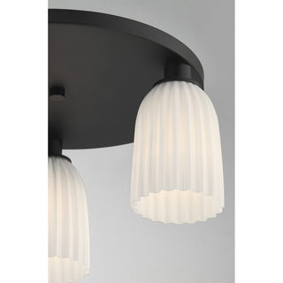 Baldwin Three Light Flush Mount in Matte Black
