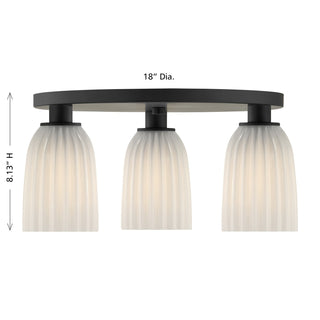 Baldwin Three Light Flush Mount in Matte Black