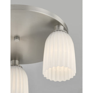 Baldwin Three Light Flush Mount in Satin Nickel
