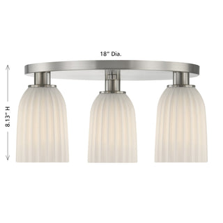 Baldwin Three Light Flush Mount in Satin Nickel