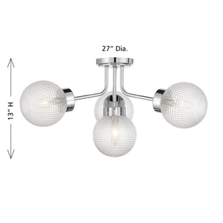 Coral Four Light Semi-Flush Mount in Chrome
