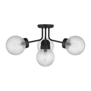 Coral Four Light Semi-Flush Mount in Matte Black