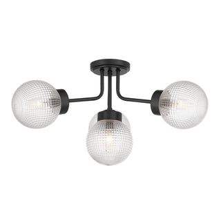 Coral Four Light Semi-Flush Mount in Matte Black