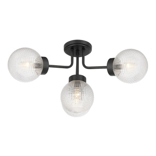 Coral Four Light Semi-Flush Mount in Matte Black