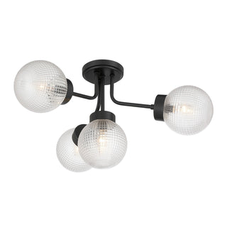 Coral Four Light Semi-Flush Mount in Matte Black