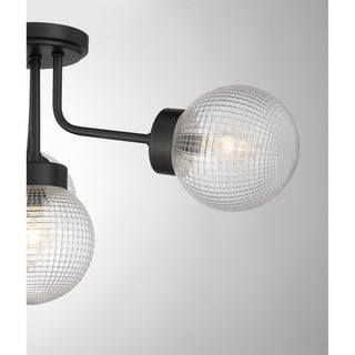 Coral Four Light Semi-Flush Mount in Matte Black