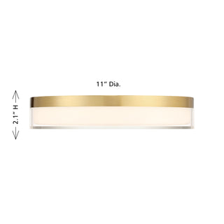 Clarion LED Flush Mount in Brass