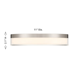 Clarion LED Flush Mount in Satin Nickel