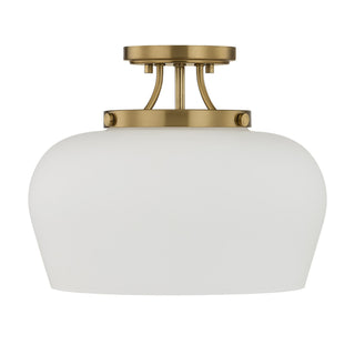 Octave Three Light Semi-Flush Mount in Satin Nickel