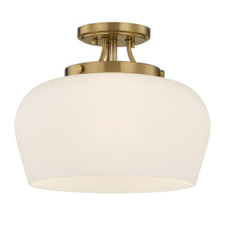 Octave Three Light Semi-Flush Mount in Satin Nickel