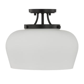 Octave Three Light Semi-Flush Mount in Satin Nickel