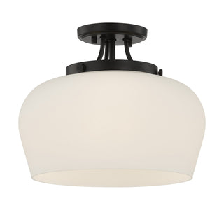Octave Three Light Semi-Flush Mount in Satin Nickel
