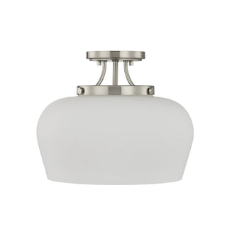 Octave Three Light Semi-Flush Mount in Satin Nickel