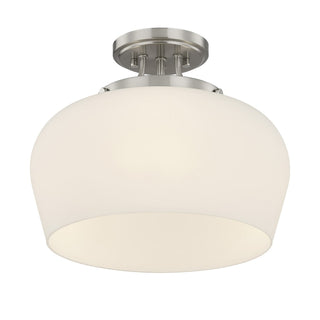 Octave Three Light Semi-Flush Mount in Satin Nickel