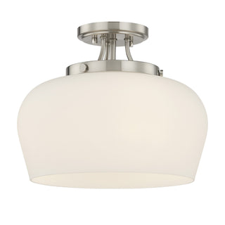 Octave Three Light Semi-Flush Mount in Satin Nickel