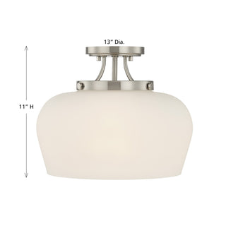 Octave Three Light Semi-Flush Mount in Satin Nickel