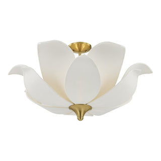 Elsie Six Light Convertible Semi-Flush/Pendant in Warm Brass