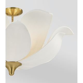Elsie Six Light Convertible Semi-Flush/Pendant in Warm Brass