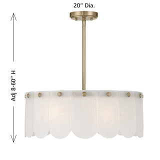 Ashton Four Light Convertible in Noble Brass