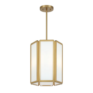 Leeds Three Light Pendant in Warm Brass