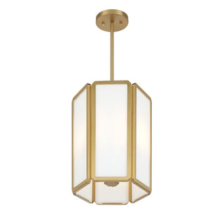 Leeds Three Light Pendant in Warm Brass