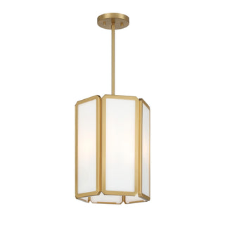 Leeds Three Light Pendant in Warm Brass
