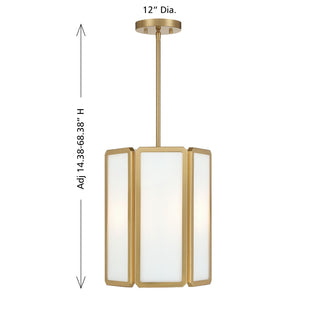 Leeds Three Light Pendant in Warm Brass