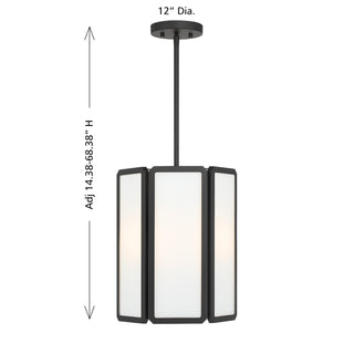 Leeds Three Light Pendant in Matte Black