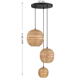 Pharr Three Light Pendant in Matte Black