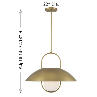 Lehigh One Light Pendant in Warm Brass