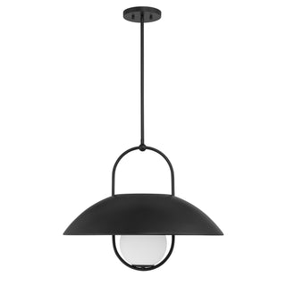 Lehigh One Light Pendant in Matte Black