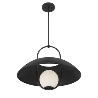 Lehigh One Light Pendant in Matte Black