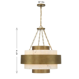 Davenport Six Light Pendant in Antique Patina