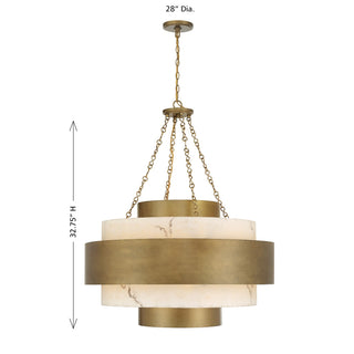 Davenport Eight Light Pendant in Antique Patina
