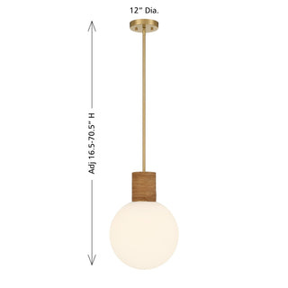 Jarrell One Light Pendant in Warm Brass