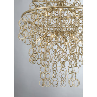 Setentas Nine Light Pendant in Noble Brass