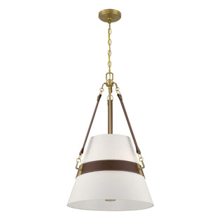 Corinth Three Light Pendant in Warm Brass