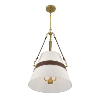 Corinth Three Light Pendant in Warm Brass